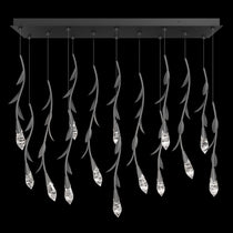 Modern Luxury Floating Branches Floral Crystal Chandelier with Rectangular Canopy for High-ceiling