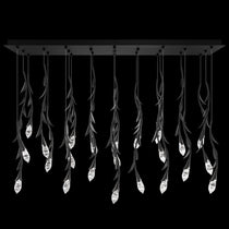 Modern Luxury Floating Branches Floral Crystal Chandelier with Rectangular Canopy for High-ceiling