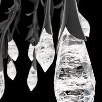 Modern Luxury Floating Branches Floral Crystal Chandelier with Rectangular Canopy for High-ceiling