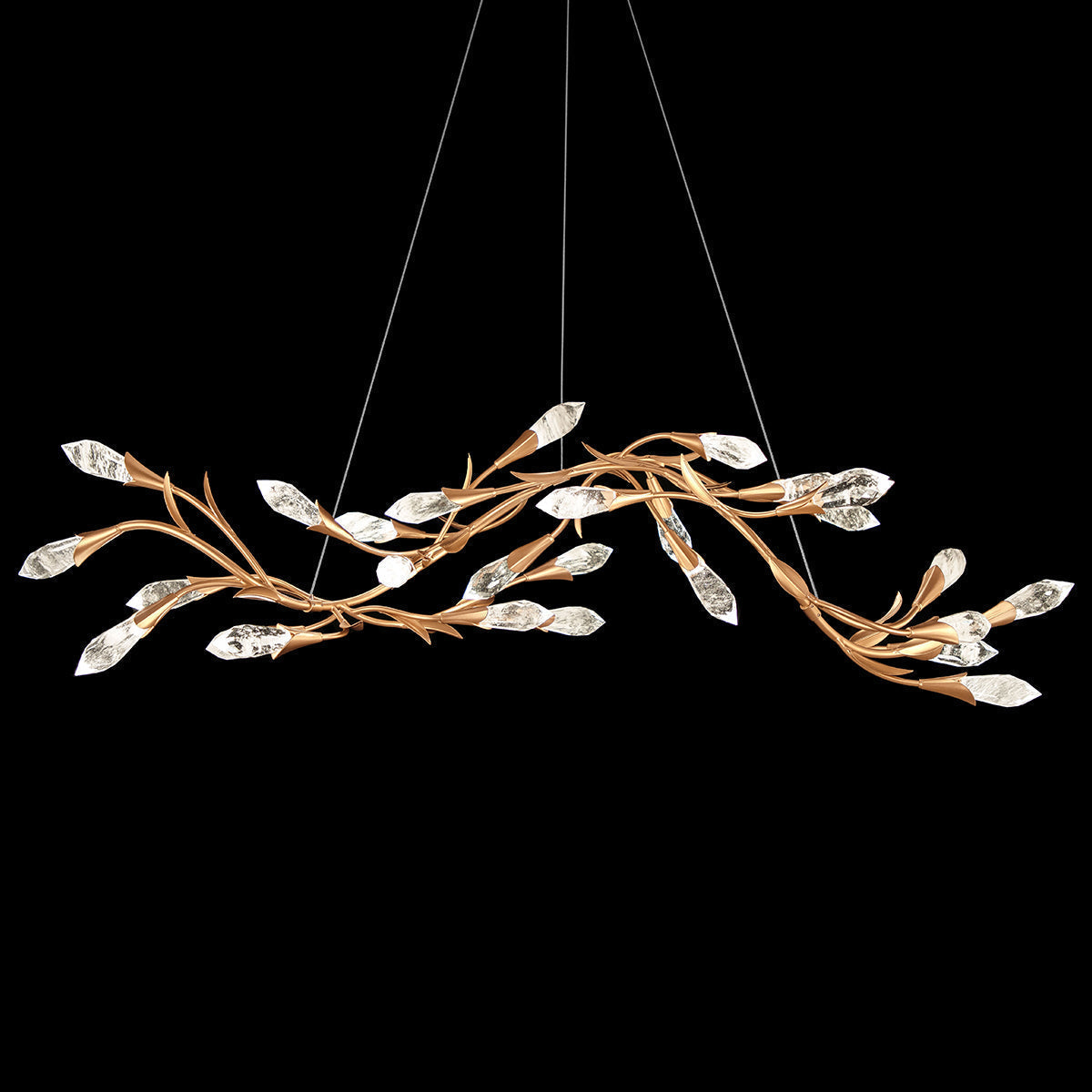 Modern Linear/Round Floral Branches Crystal Chandelier Main image