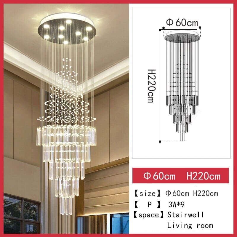 Albert Crystal Foyer & Staircase Chandelier 23" 31" 39" 47" D