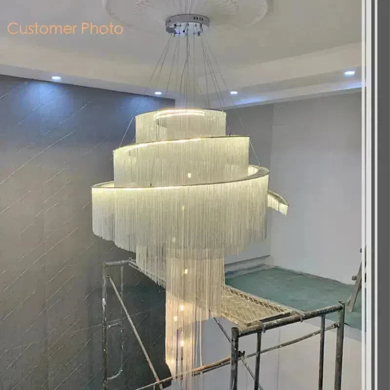 Cadena Chain Tassel Duplex Chandelier