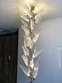 Artistic Bionic Resin Leaves Branch Chandelier