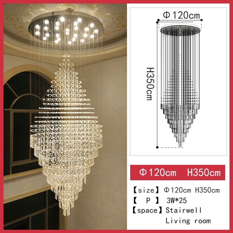 Albert Crystal Foyer & Staircase Chandelier 23" 31" 39" 47" D
