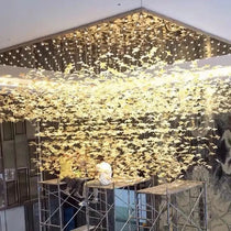 Maple Leaf Round and Rectangular Crystal Chandelier