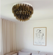 Murano Chandelier – Poliedri – 84 glasses – Dark smoked