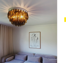 Murano Chandelier – Poliedri – 84 glasses – Dark smoked