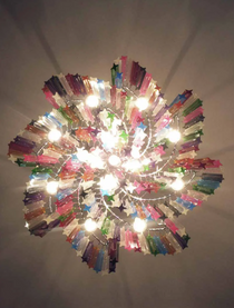 Murano Glass Chandelier – 200 prisms – Multicolored