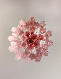 Murano Glass Chandelier – 36 tubes – Alabaster Pink