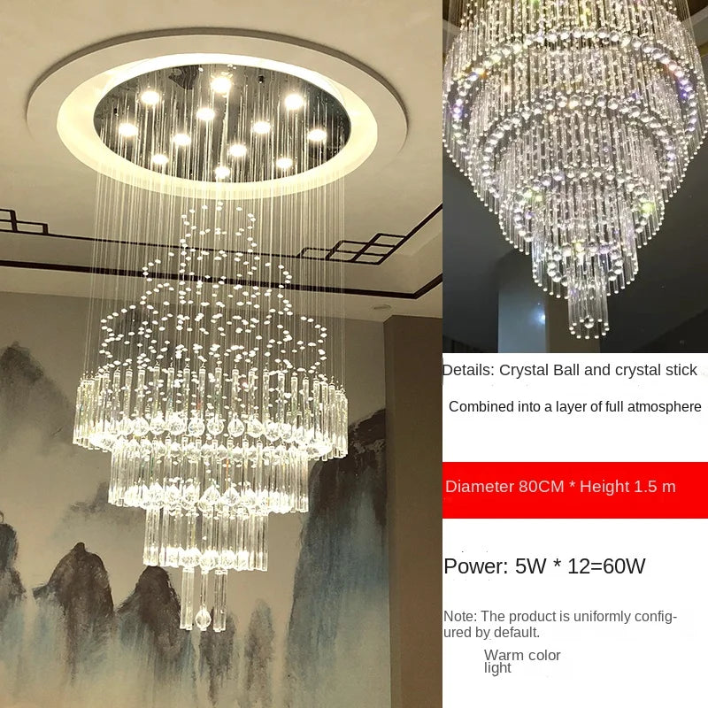 Iris Crystal Chandelier 43.3" 51.1" 59" 98.4''H