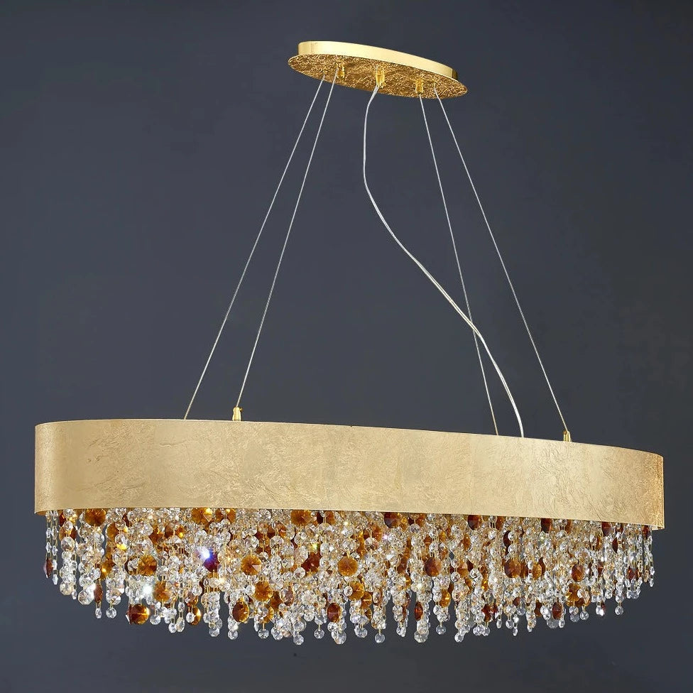 Avani Gold Plated Crystal Dining Room Chandelier