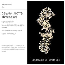 Twilight Branches Ceramic Ginkgo Leaf Large Chandelier 110'' 118'' 157''H