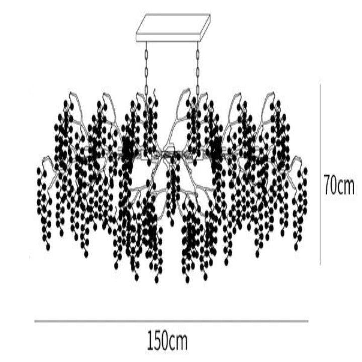 Shiro Branch Clear Crystal Brass Chandelier