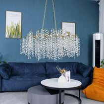 Shiro Branch Clear Crystal Brass Chandelier