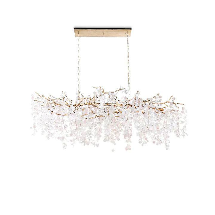 Shiro Branch Clear Crystal Brass Chandelier