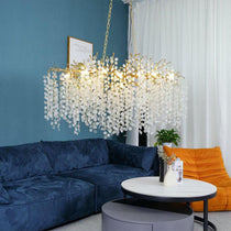 Shiro Branch Clear Crystal Brass Chandelier