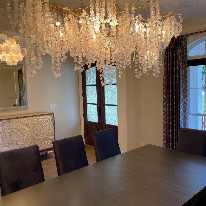 Shiro Branch Clear Crystal Brass Chandelier