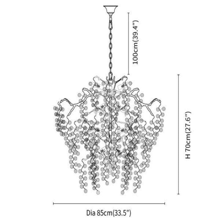 Shiro Branch Clear Crystal Brass Chandelier