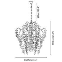 Shiro Branch Clear Crystal Brass Chandelier