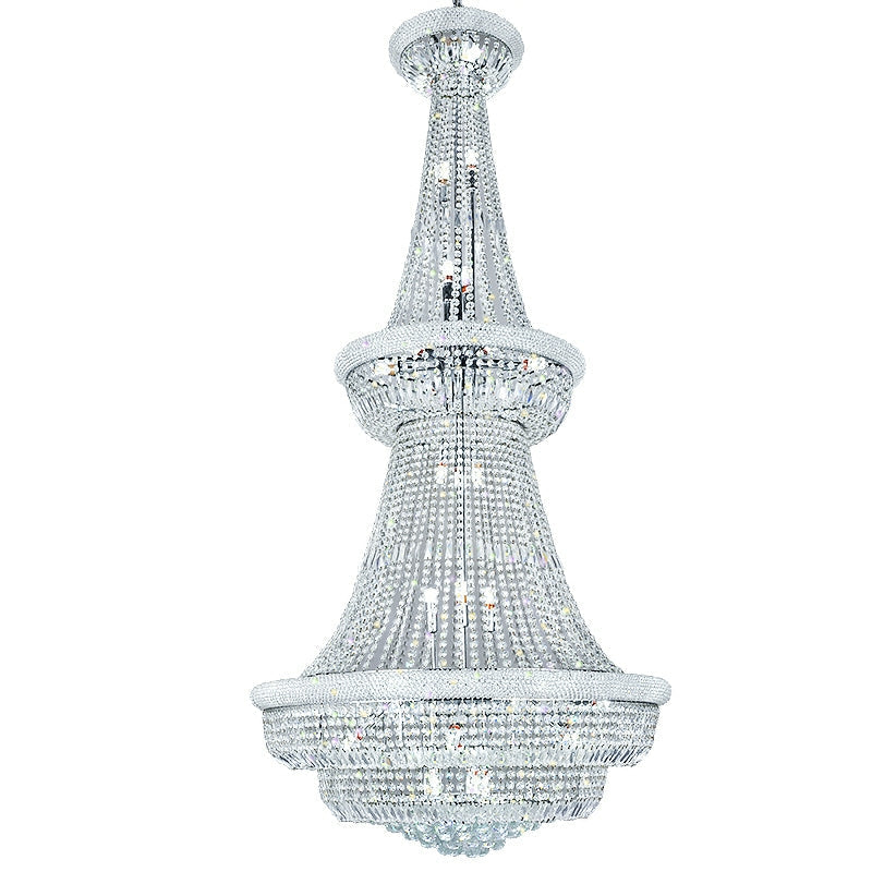Silver/ Chrome Extra Large Crystal Chandelier Foyer Entryway Long Ceiling Lighting Fixture For Staircase Secondary image