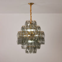 Smoke Gray Prism Round Chandelier