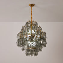 Smoke Gray Prism Round Chandelier