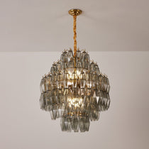 Smoke Gray Prism Round Chandelier