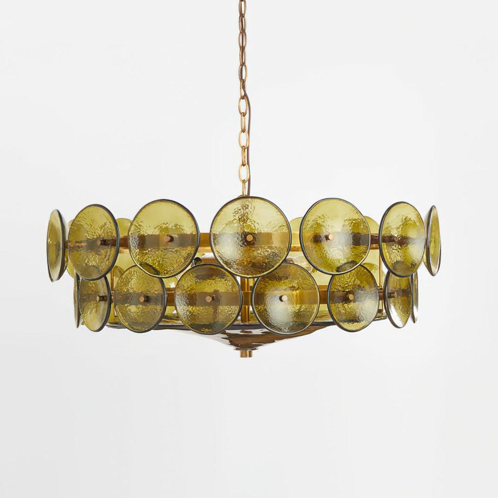 Solaris Disc Murano Glass Chandelier