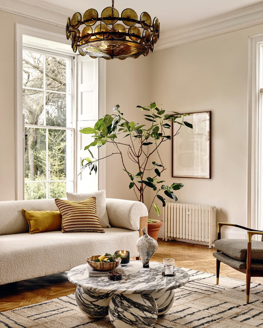Solaris Disc Murano Glass Chandelier