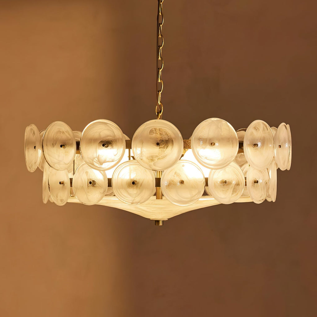 Solaris Disc Murano Glass Chandelier