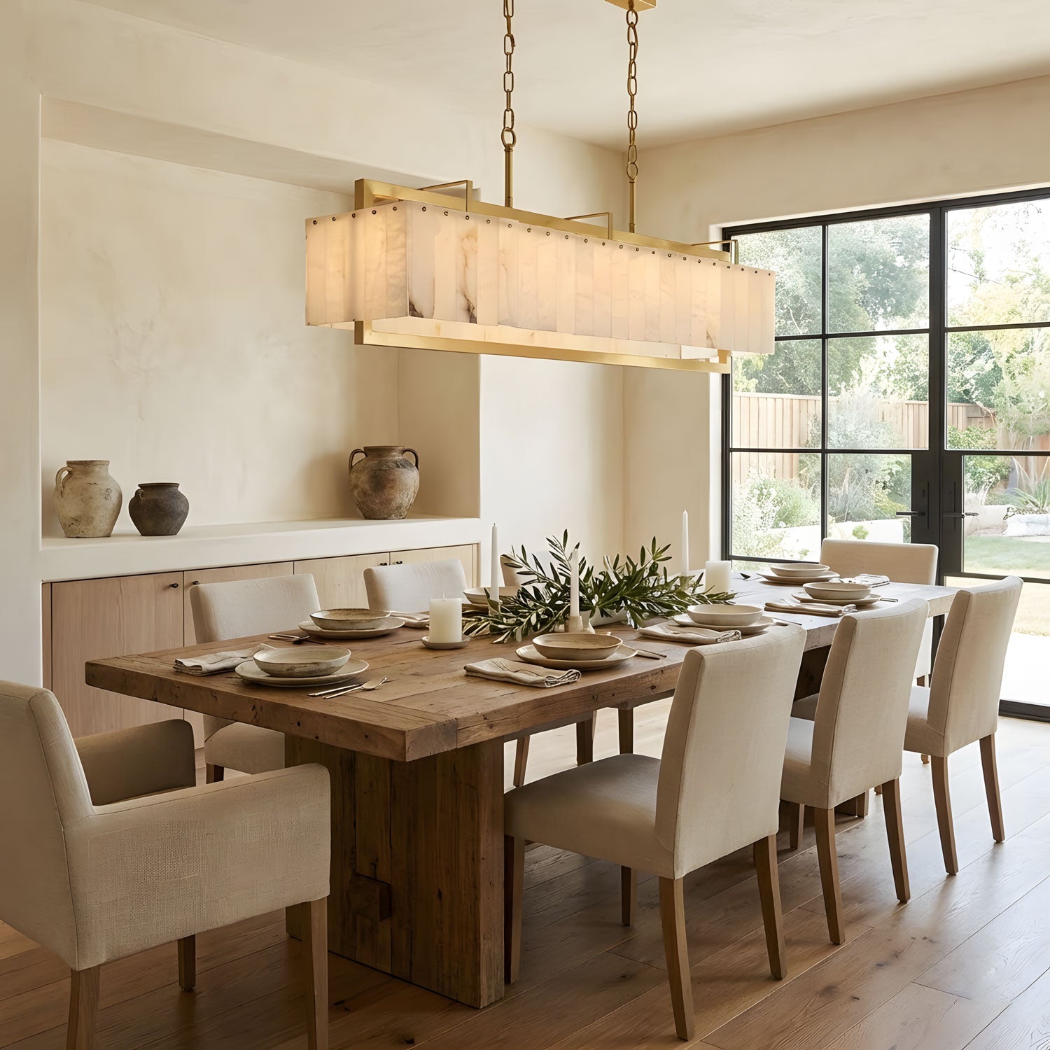 Premium Solstice Bar Alabaster Chandelier