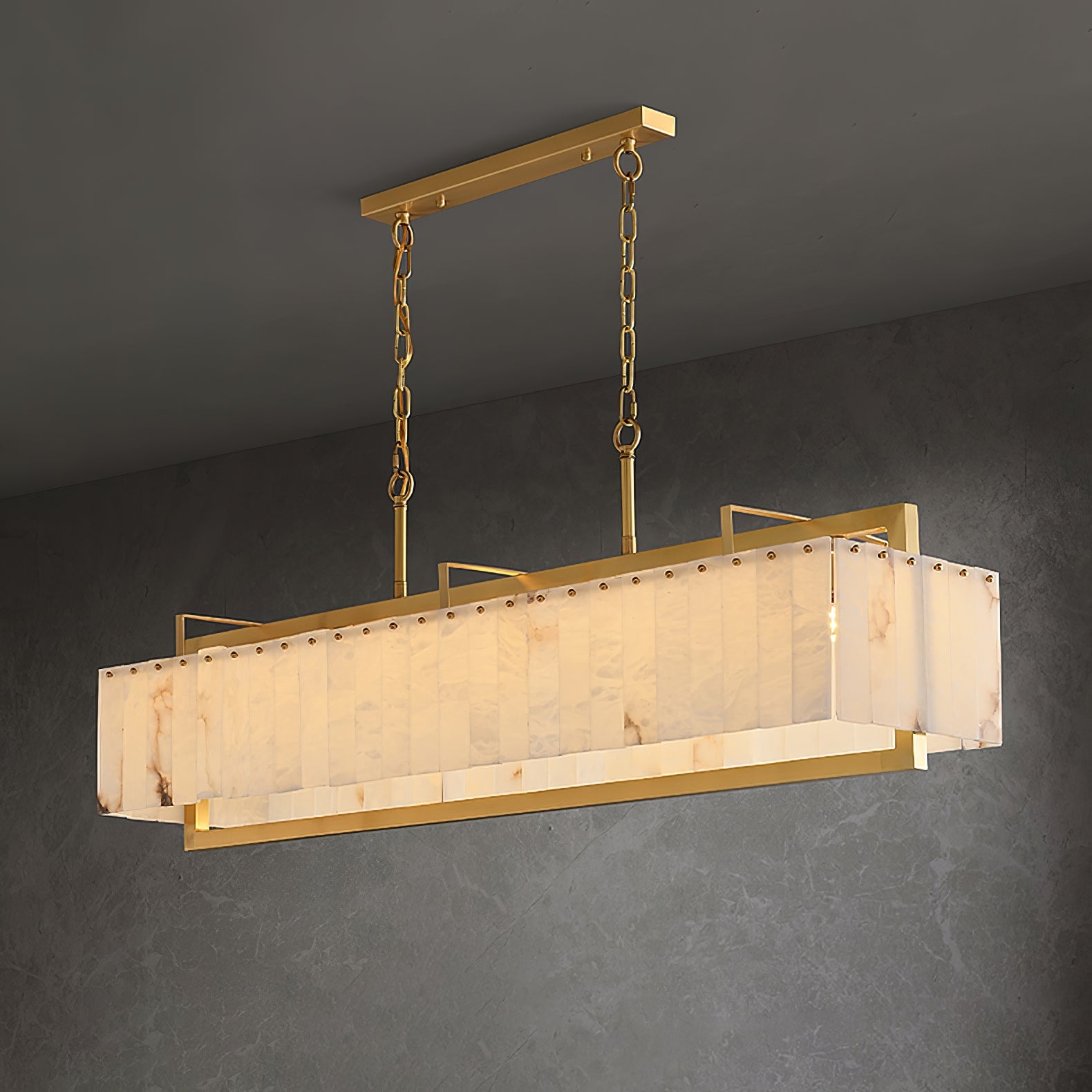 Premium Solstice Bar Alabaster Chandelier