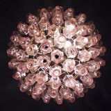 Spherical Murano Poliedri Pink Glass Chandelier