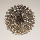 Spherical Murano Poliedri Smoked Glass Chandelier