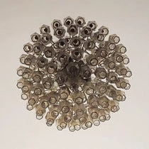 Spherical Murano Poliedri Smoked Glass Chandelier