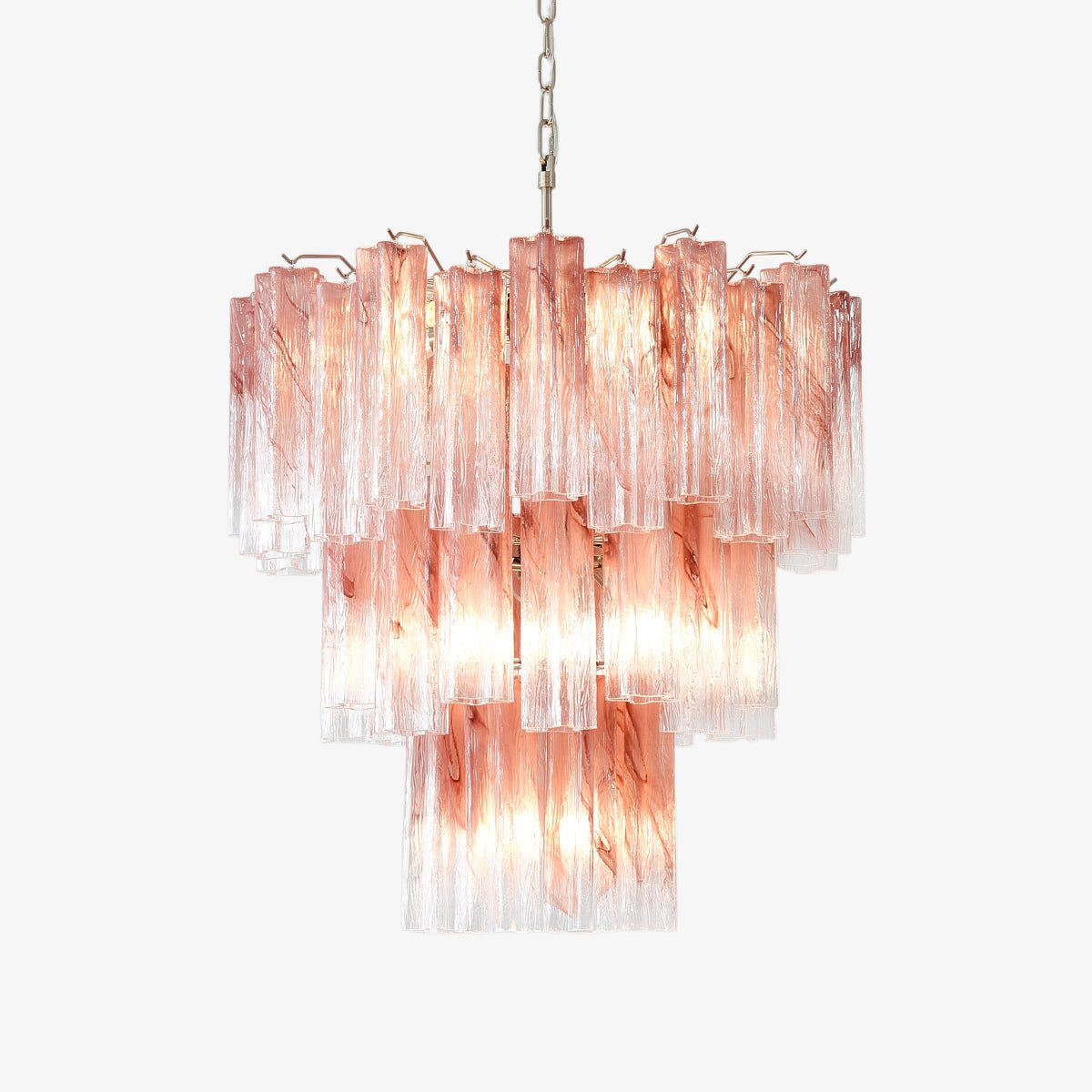 Pink Glass Tubes Chandelier Secondary image