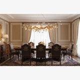 Designer Stone Crystal Brass Chandelier - CasaraHouse