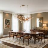 Designer Stone Crystal Brass Chandelier - CasaraHouse