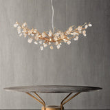 Designer Stone Crystal Brass Chandelier - CasaraHouse