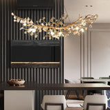 Designer Stone Crystal Brass Chandelier - CasaraHouse
