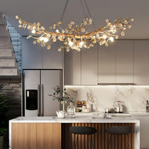 Stone Crystal Brass Chandelier