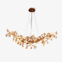 Stone Crystal Brass Chandelier