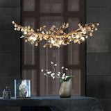 Designer Stone Crystal Brass Chandelier - CasaraHouse