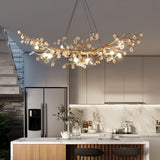 Designer Stone Crystal Brass Chandelier - CasaraHouse