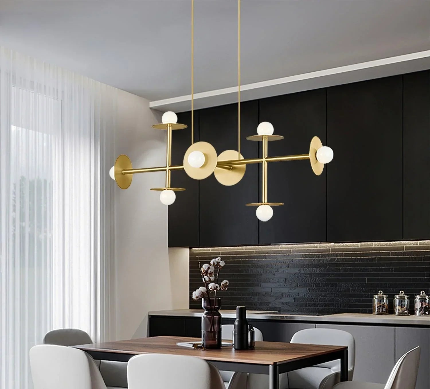 Studio Nodes 8 Light Linear Chandelier