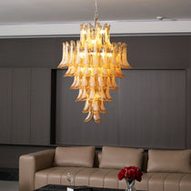 Stunning Murano Amber Petals Chandelier