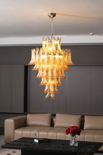 Stunning Murano Amber Petals Chandelier