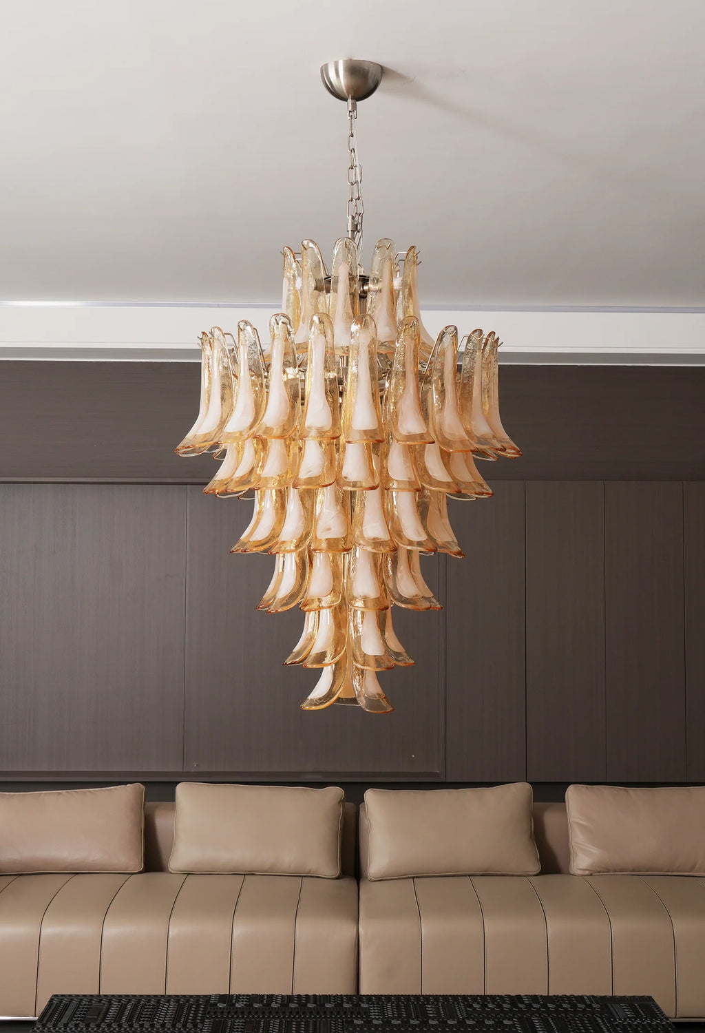 Stunning Murano Amber Petals Chandelier