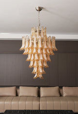Stunning Murano Amber Petals Chandelier