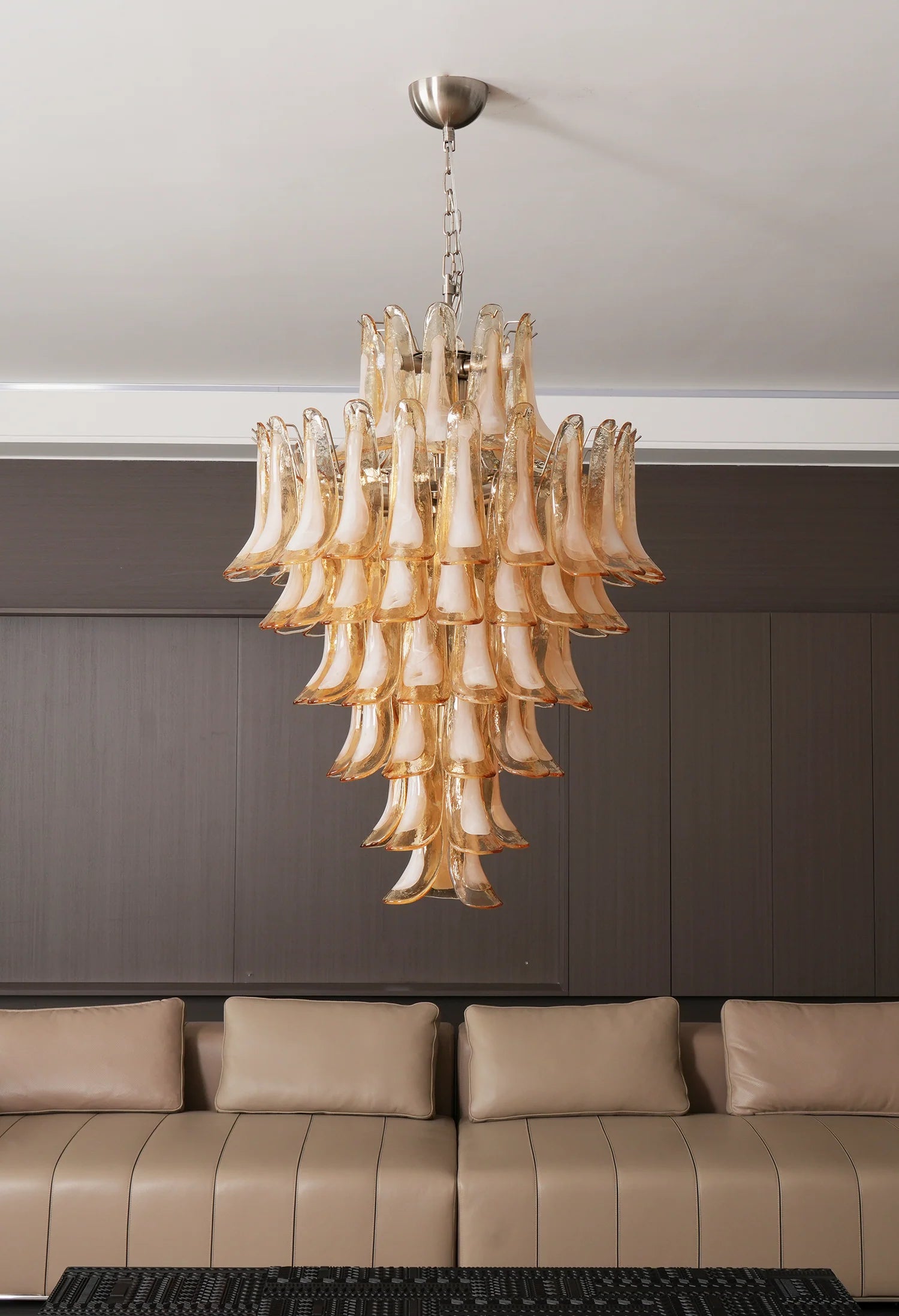 Stunning Murano Amber Petals Chandelier